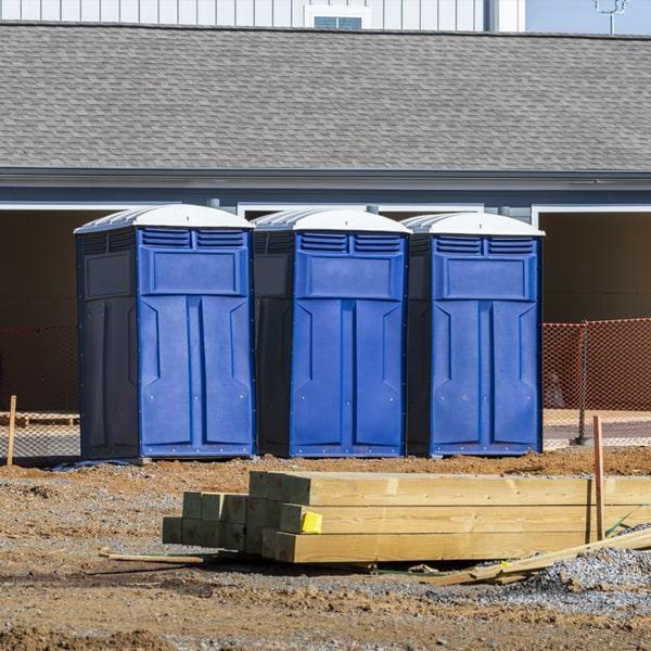 Heavy-duty construction site porta potty in Hackensack, New Jersey